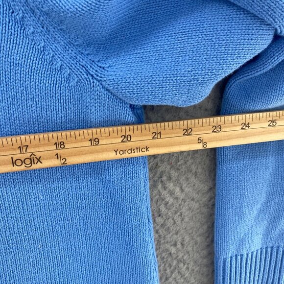 Coldwater Creek Sweater Womens Large Blue Cable Knit Stretch Pullover Everyday - Picture 8 of 10